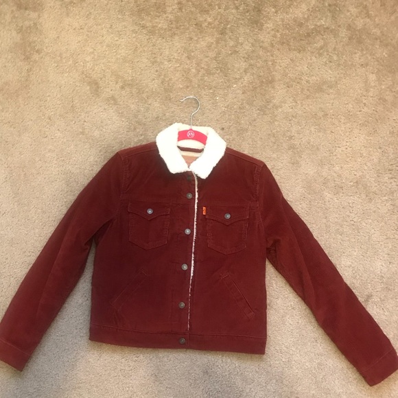 levi's red corduroy sherpa jacket